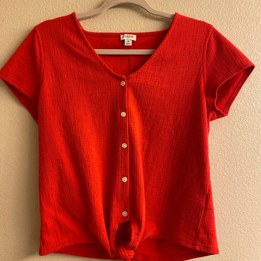 J. Crew Tie-front Shirt - Red